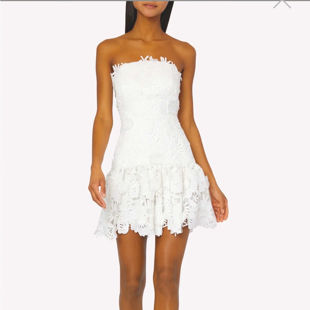 MILLY Esther 3D white mini dress